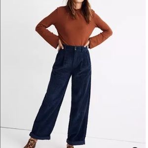 Madewell Pleated Wide-Leg Corduroy Pants
